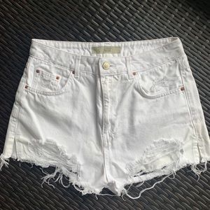 Topshop White Denim Cutoffs